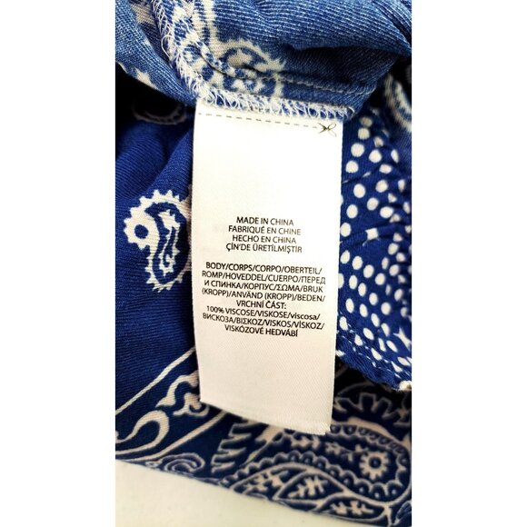 Polo Ralph Lauren Blue Bandana Drawstring Pants Women Size Small Viscose New - Picture 4 of 7